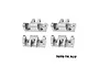 Four silver GPM Racing aluminium lower shock mounts arranged in a grid against a white background.