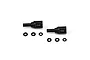 Two black GPM Racing differential outdrives with six small black rubber O-rings arranged on a white background.