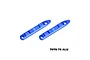 A pair of blue anodized aluminium roof rails for 1/16 scale RC cars by GPM Racing, featuring two mounting holes each.