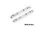 Two silver GPM Racing aluminium roof guard rails for 1/8 scale RC cars, shown against a white background.