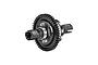 A GPM Racing 47T 1Mod complete differential for RC cars, featuring a black gear and silver metal outdrives against a white background.