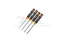 A set of four GPM Racing hex drivers in 1.5mm, 2.0mm, 2.5mm, and 3.0mm sizes with black and orange knurled handles.