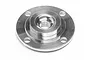 A silver metal HPI Nitro Star F4.6 under head component for an RC engine, shown from a top-down angle on a white background.