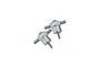 Two silver GPM aluminium spare tyre locking nuts for RC vehicles, shown against a plain white background.