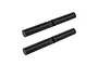Two black cylindrical differential cross shafts for RC vehicles, shown against a white background.