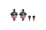 GPM Racing 4-piece differential and input gear set for RC cars, featuring two red and black metal differentials and two black pinion gears.