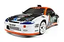 HPI Sport 3 Nissan Silvia S15 RC drift car with white, black, and orange livery, featuring Feal Suspension branding and white wheels.