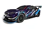 HPI Sport 3 Ford Mustang Mach-E 1400 RC touring car in purple and blue livery with Ford Performance branding on a white background.