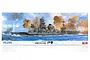 Box art for a Fujimi 1/350 scale plastic model kit of the IJN Ise battleship, showing the ship in action at sea with explosions in the background.