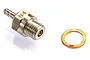 An HSP N4 glow plug for RC nitro engines, shown with its copper washer on a white background.
