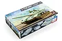 Trumpeter 1/35 scale T-72M MBT plastic model kit box showing artwork of a tank in a field and photos of assembled parts.