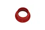 A red silicone exhaust header seal for an RC nitro engine, shown against a plain white background.