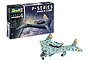 Revell 1/72 scale Arado Ar E.555 P-Series bomber model kit box and a fully assembled, painted model aircraft on a white background.