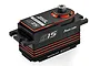 Power HD S15 low profile brushless servo with black and red aluminium casing on a white background.