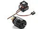 Hobbywing QuicRun 10BL60 ESC and 3650 brushless motor combo set on a white background.