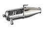 A polished chrome Traxxas Resonator tuned exhaust pipe for RC nitro engines, featuring engraved branding and the SKU 5483-B-SC-R.