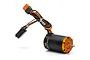Spektrum Firma 2300Kv 2-in-1 brushless motor with integrated ESC, featuring a black finned motor can, orange end caps, and pre-wired connectors.