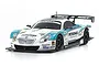 Kyosho Mini-Z Petronas Toms Lexus SC430 painted body shell in white, teal, and black livery with sponsor decals.