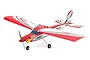 Kyosho Calmato Alpha 40 trainer RC plane in red and white livery on a white background.