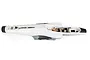 Top-down view of an E-Flite 90mm Viper RC jet fuselage, showing the white foam body with internal battery compartment and wiring.