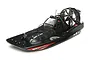 Pro Boat 25 inch Aero Trooper RTR RC air boat in black with shark mouth decals and SWAT branding on a white background.