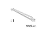 A silver GPM Racing aluminium front chassis brace with two mounting screws on a white background.