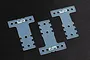 Three translucent white FRP T-plates for RC car suspension, each featuring the Yeah Racing logo, arranged on a black surface.
