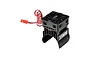 A black GPM Racing aluminium motor cooling fan with a 35mm heatsink mount and red and black wiring with a JST connector.
