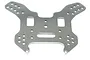 A grey aluminium rear shock tower for an HSP RC car, featuring multiple mounting holes and a flat, symmetrical design.