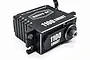 A black Reefs RC 1100 Smart brushless metal gear servo with a black aluminium case and white branding on a white background.