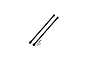 Two black GPM carbon steel RC driveshafts with included pins and small hardware, isolated on a white background.