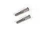 Two GPM Racing medium carbon steel wheel axles for RC cars, shown against a plain white background.