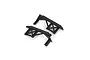 Two black plastic side step or rock slider components for an RC vehicle, shown from an angled perspective on a white background.