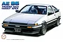 An illustration of a white and black Toyota AE86 Trueno 3-door 1600GT Apex on a white background.
