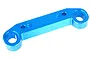 A blue anodized aluminium front upper suspension arm pin mount for an HSP RC car.