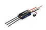Hobbywing Seaking V4 200A waterproof brushless ESC for RC boats with cooling tubes, wiring, and a power switch.