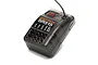 Spektrum SR515 5-channel RC receiver with a black translucent plastic case and antenna wire against a white background.