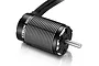 Hobbywing EzRun 5687 brushless motor in black with silver cooling fins and a metal output shaft.