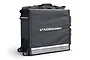 A black Koswork 1/10 scale RC hauler bag with wheels, standing upright against a white background.