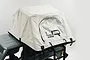 A grey 1/10 scale RC rock crawler rooftop tent mounted on the roof of a grey RC vehicle against a white background.