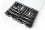 A Koswork 10-piece RC tool set in a grey plastic carry case with black foam insert, containing various screwdrivers, a wrench, and small tools.