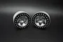 Reefs RC 1.9" Granite Beadlock Rims with Hubs and Rings 2Pcs - Silver and Black REEFS260