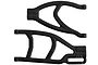 Two black RPM extended wheelbase suspension arms for RC vehicles, shown against a white background.