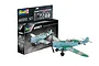 Revell 1/32 scale Messerschmitt BF109G-6 model kit box and a fully assembled, painted model aircraft on a white background.