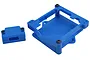 Blue RPM ESC cage and mount set for Castle Sidewinder 3/SCT speed controllers against a white background.