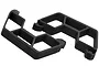 Two black plastic RPM nerf bars for an RC vehicle, shown from an angled perspective against a white background.