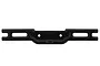 A black RPM rear bumper for a 1/16 scale RC vehicle, featuring a molded plastic design with mounting holes and the RPM logo.
