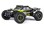 BlackZon Smyter Turbo DT RC desert truck in green and black livery, featuring off-road tires, roof lights, and a rear spoiler on a white background.