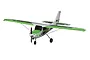 FMS Ranger 1.8m RC trainer plane in white and green livery, featuring a high-wing design, tricycle landing gear, and propeller, isolated on a white background.