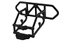 A black RPM rear bumper for an RC Slash 4WD vehicle, shown from a high-angle perspective against a white background.